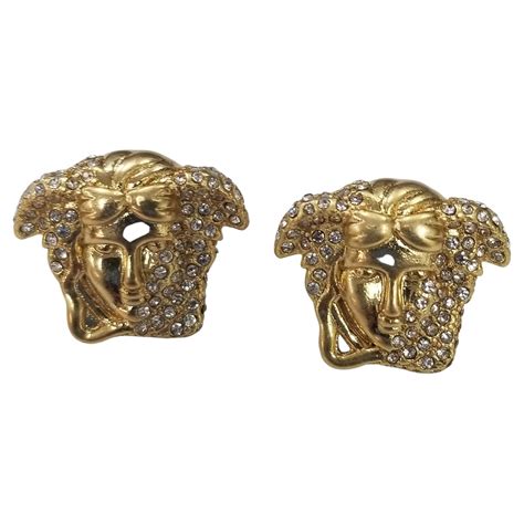 versace 14k gold earrings